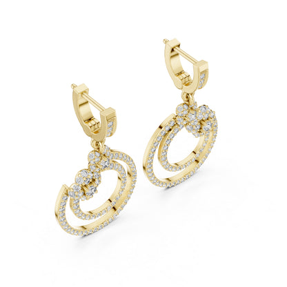 14K Rose Gold Round Lab-Grown Diamond Earrings for Women | Party Wear | Pure Carat