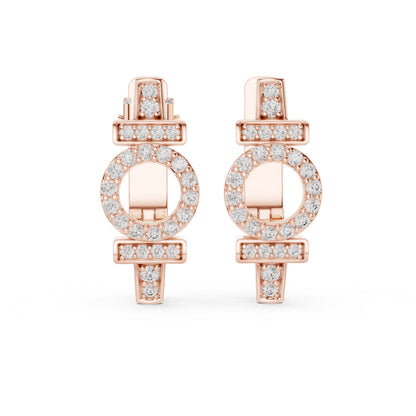 18K Yellow Gold Drop Earrings with Round Lab-Grown Diamonds for Women | Pure Carat