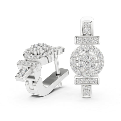 18K Yellow Gold Drop Earrings with Round Lab-Grown Diamonds for Women | Pure Carat