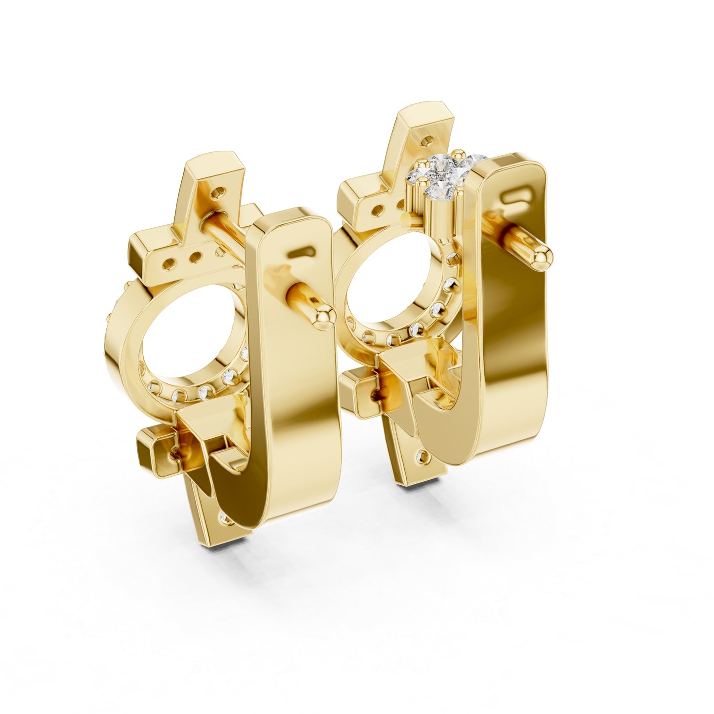 18K Yellow Gold Drop Earrings with Round Lab-Grown Diamonds for Women | Pure Carat