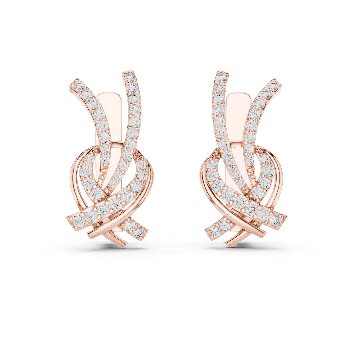 14K Rose Gold Round Cut Diamond Earrings for Women | Engagement Jewellery | Pure Carat