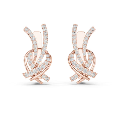14K Rose Gold Round Cut Diamond Earrings for Women | Engagement Jewellery | Pure Carat