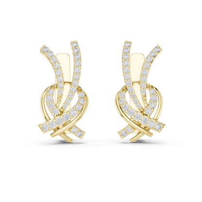 14K Rose Gold Round Cut Diamond Earrings for Women | Engagement Jewellery | Pure Carat