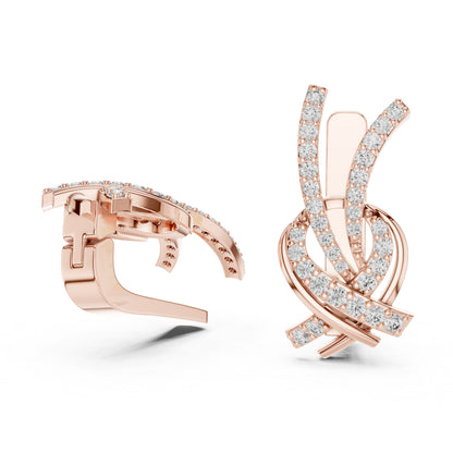 14K Rose Gold Round Cut Diamond Earrings for Women | Engagement Jewellery | Pure Carat
