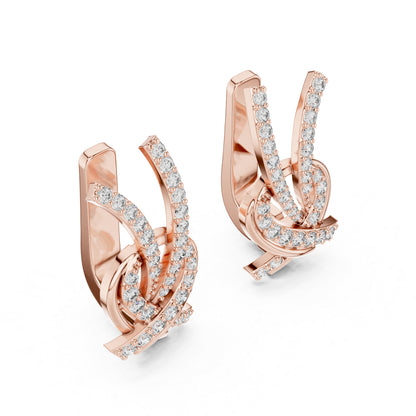 14K Rose Gold Round Cut Diamond Earrings for Women | Engagement Jewellery | Pure Carat