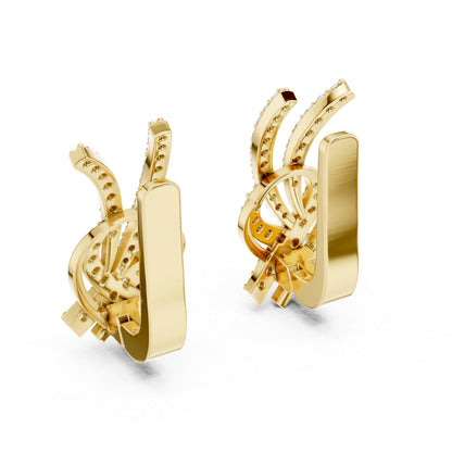 14K Rose Gold Round Cut Diamond Earrings for Women | Engagement Jewellery | Pure Carat
