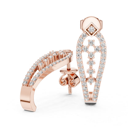 Women’s Everyday Wear Earrings in 14K Yellow Gold with Round Cut Diamonds | Pure Carat
