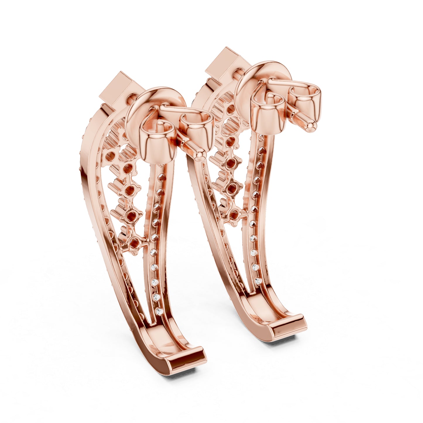 Women’s Everyday Wear Earrings in 14K Yellow Gold with Round Cut Diamonds | Pure Carat