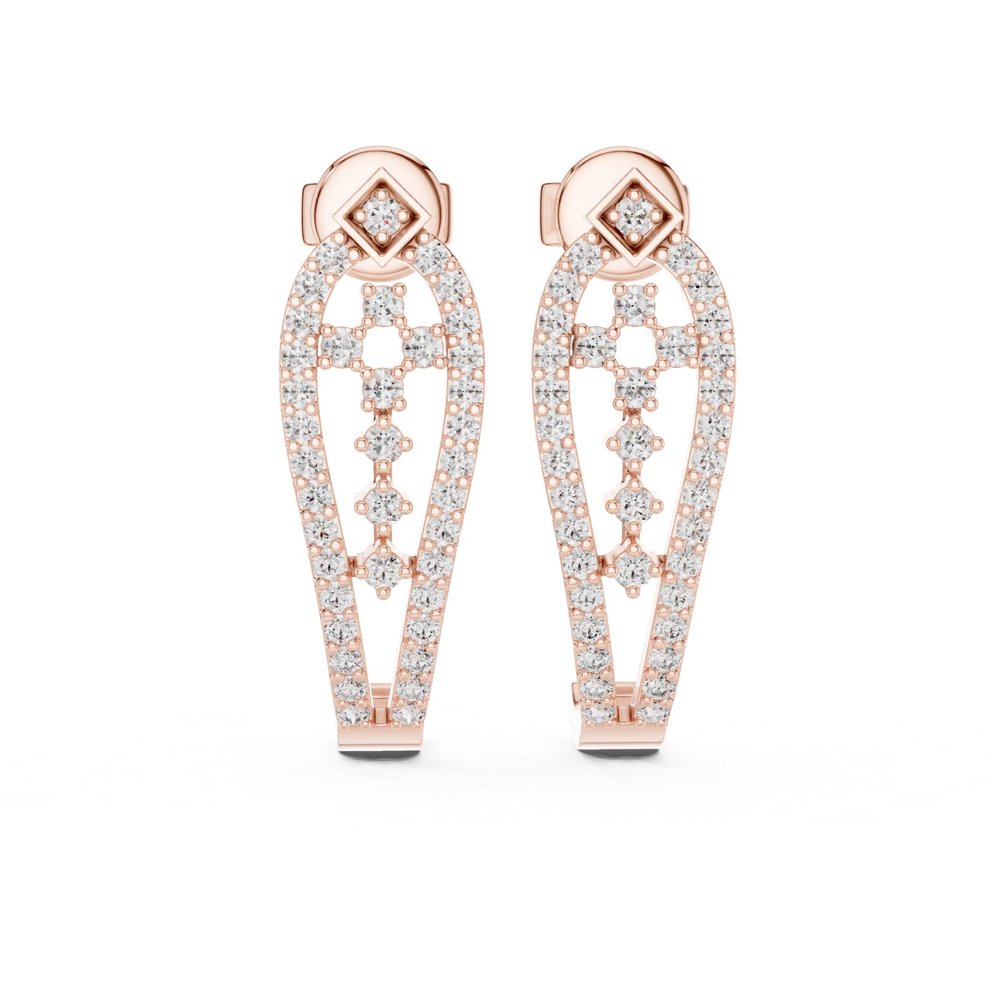Women’s Everyday Wear Earrings in 14K Yellow Gold with Round Cut Diamonds | Pure Carat