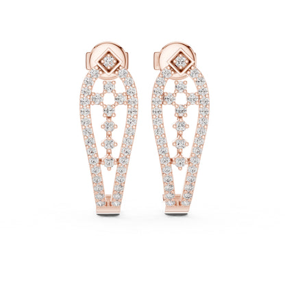 Women’s Everyday Wear Earrings in 14K Yellow Gold with Round Cut Diamonds | Pure Carat
