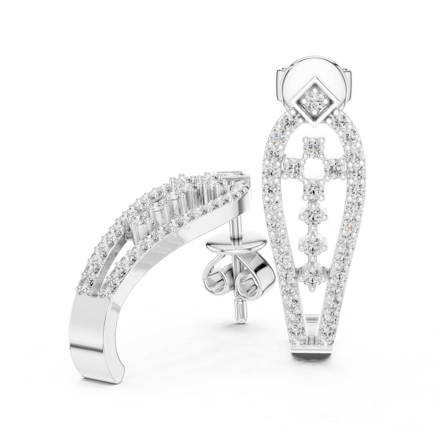 Women’s Everyday Wear Earrings in 14K Yellow Gold with Round Cut Diamonds | Pure Carat