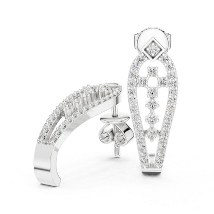 Women’s Everyday Wear Earrings in 14K Yellow Gold with Round Cut Diamonds | Pure Carat
