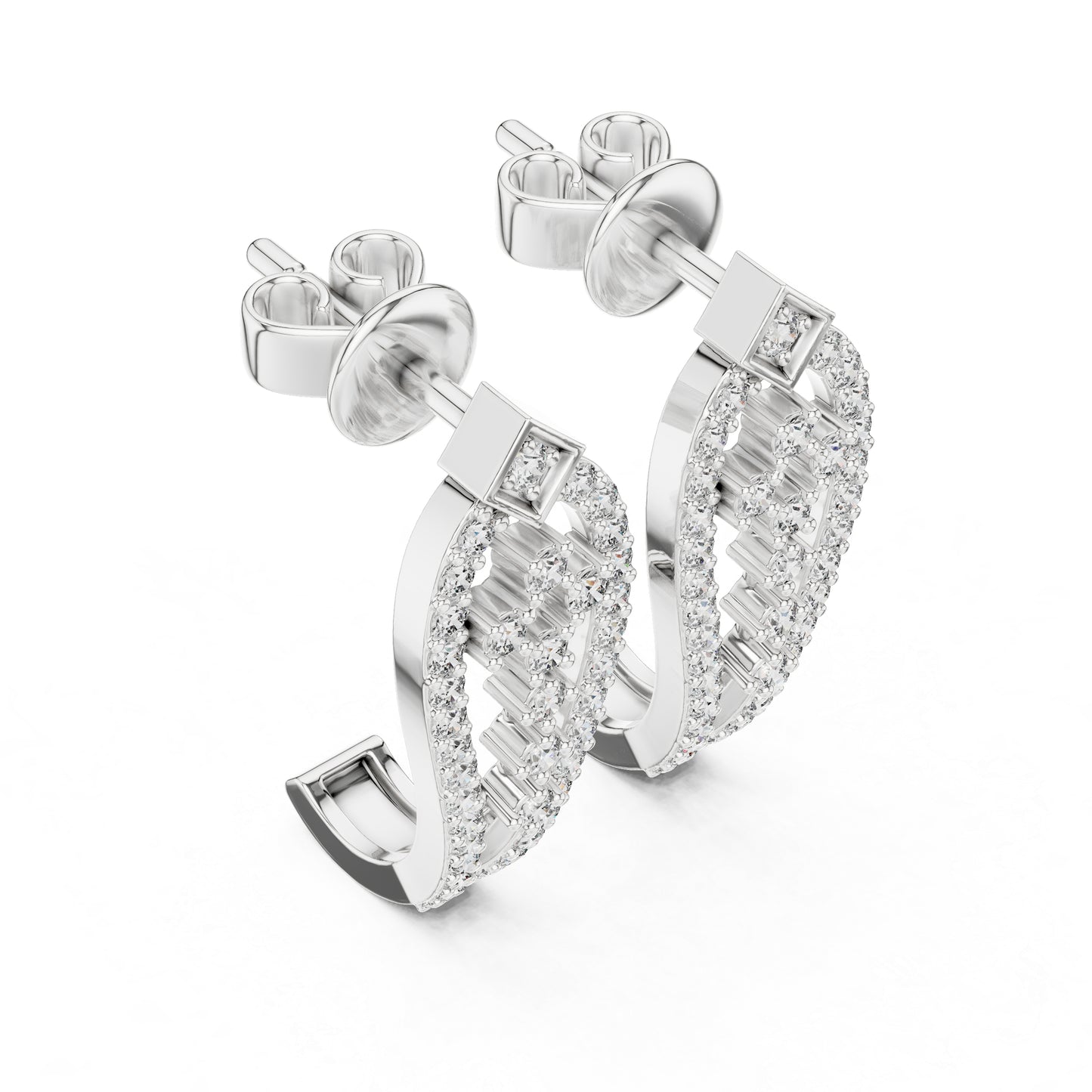 Women’s Everyday Wear Earrings in 14K Yellow Gold with Round Cut Diamonds | Pure Carat