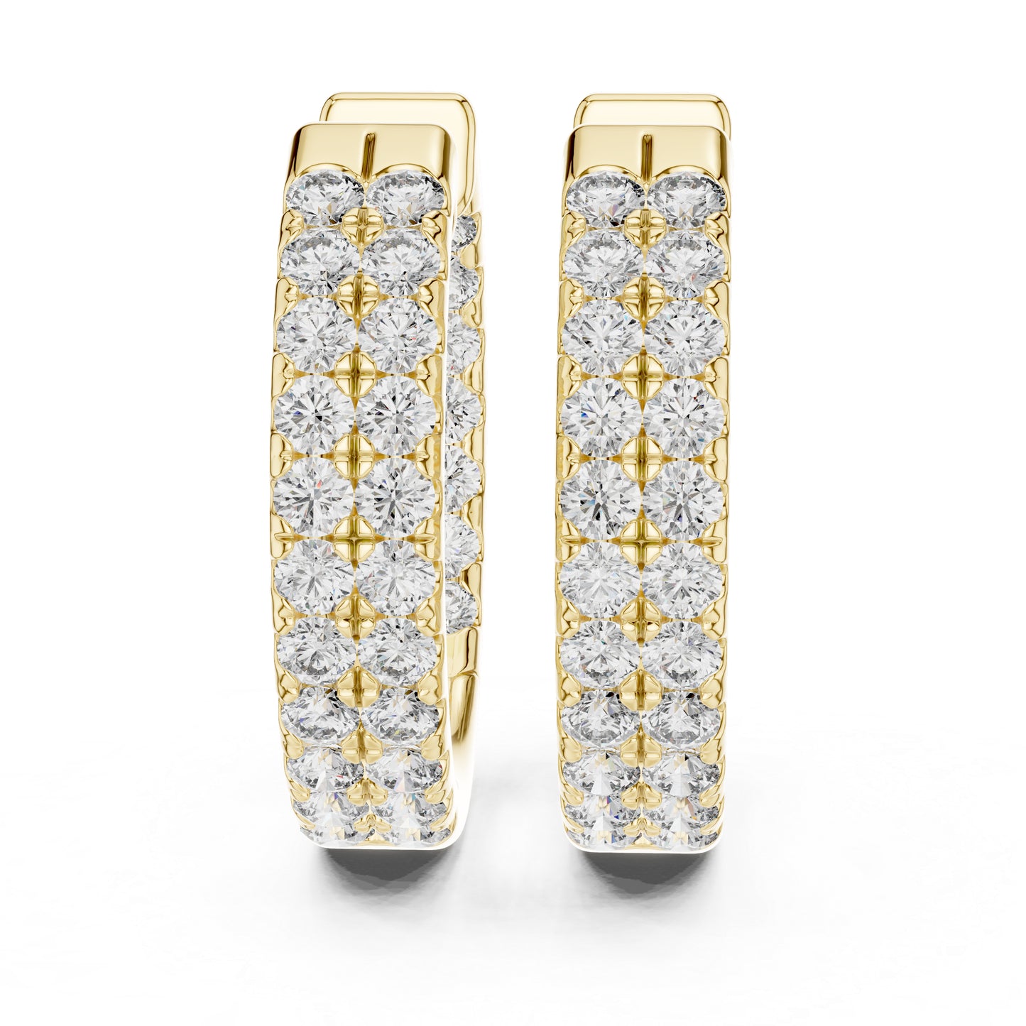 18K Yellow Gold Round Cut Diamond Drop Earrings for Women | Anniversary Gift | Pure Carat
