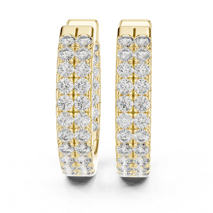 18K Yellow Gold Round Cut Diamond Drop Earrings for Women | Anniversary Gift | Pure Carat