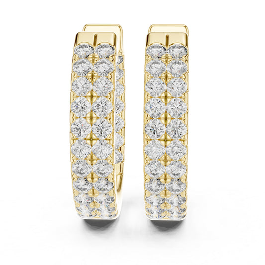 18K Yellow Gold Round Cut Diamond Drop Earrings for Women | Anniversary Gift | Pure Carat