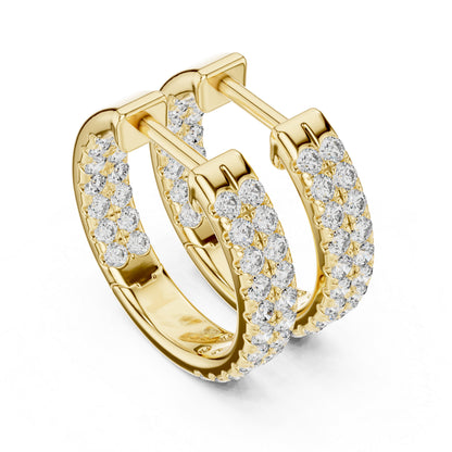 18K Yellow Gold Round Cut Diamond Drop Earrings for Women | Anniversary Gift | Pure Carat