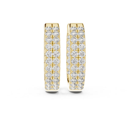 18K Yellow Gold Round Cut Diamond Drop Earrings for Women | Anniversary Gift | Pure Carat