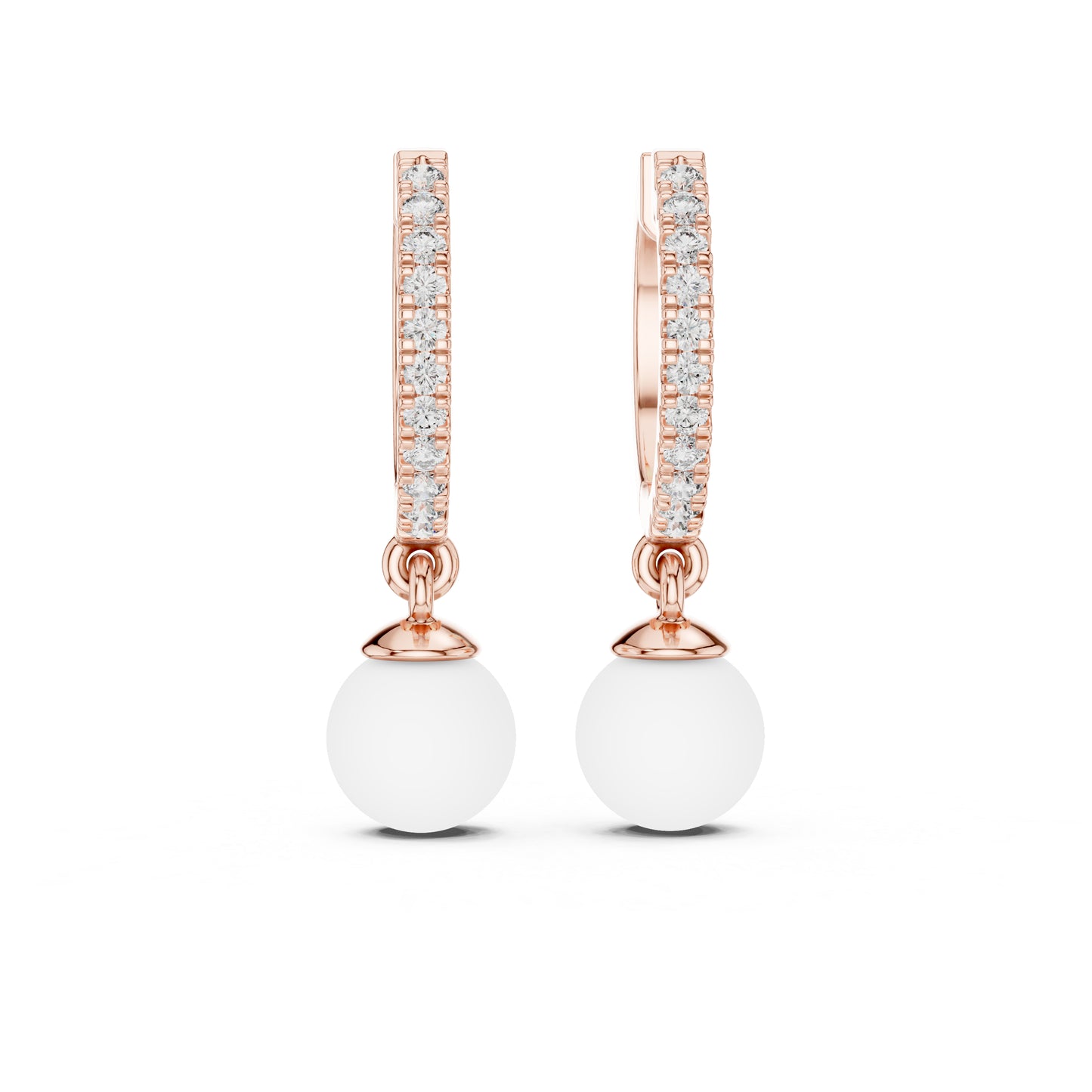 14K White Gold Round Cut Diamond Earrings for Women | Engagement Jewellery | Pure Carat