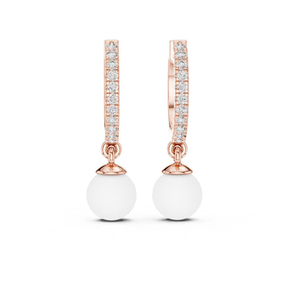14K White Gold Round Cut Diamond Earrings for Women | Engagement Jewellery | Pure Carat