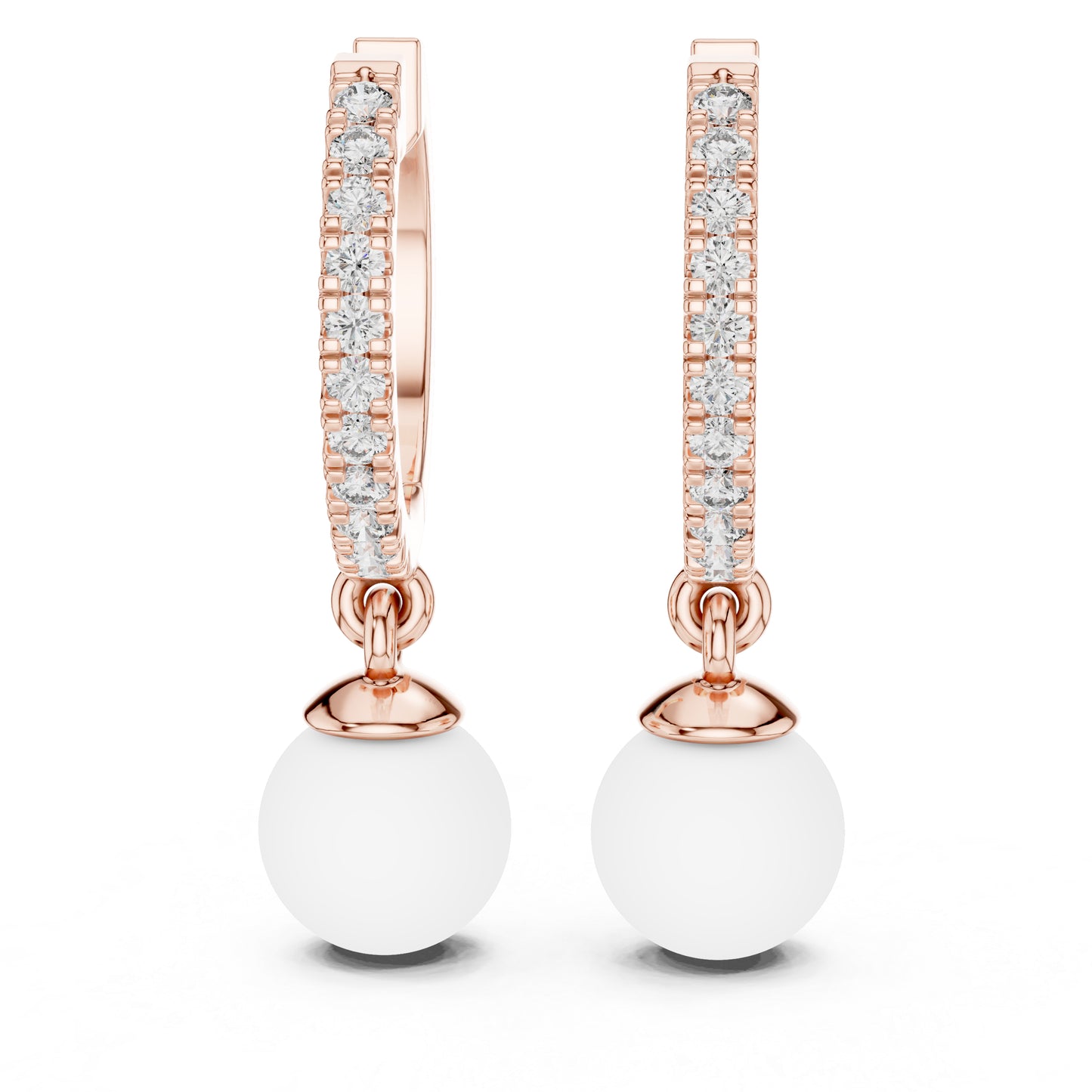 14K White Gold Round Cut Diamond Earrings for Women | Engagement Jewellery | Pure Carat