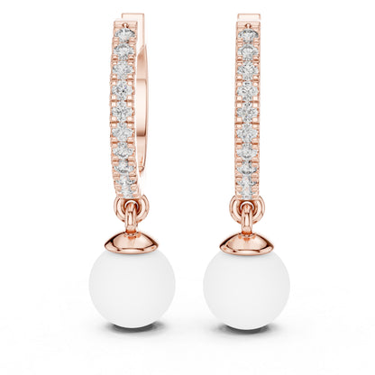 14K White Gold Round Cut Diamond Earrings for Women | Engagement Jewellery | Pure Carat