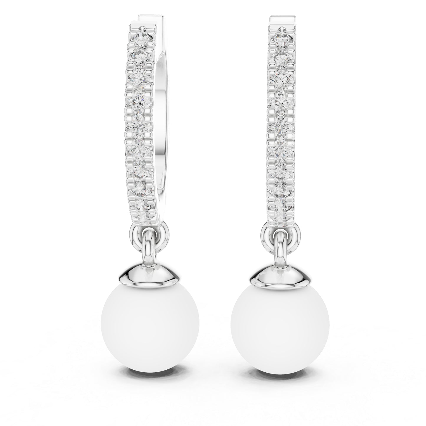 14K White Gold Round Cut Diamond Earrings for Women | Engagement Jewellery | Pure Carat