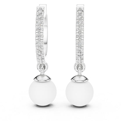 14K White Gold Round Cut Diamond Earrings for Women | Engagement Jewellery | Pure Carat