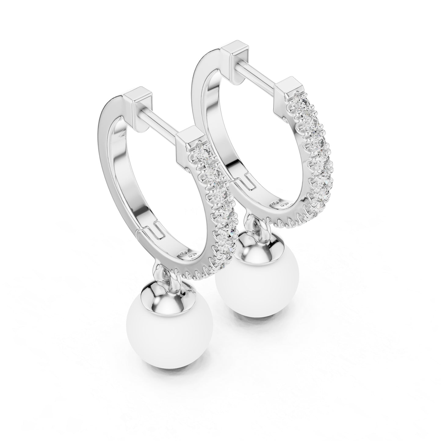 14K White Gold Round Cut Diamond Earrings for Women | Engagement Jewellery | Pure Carat