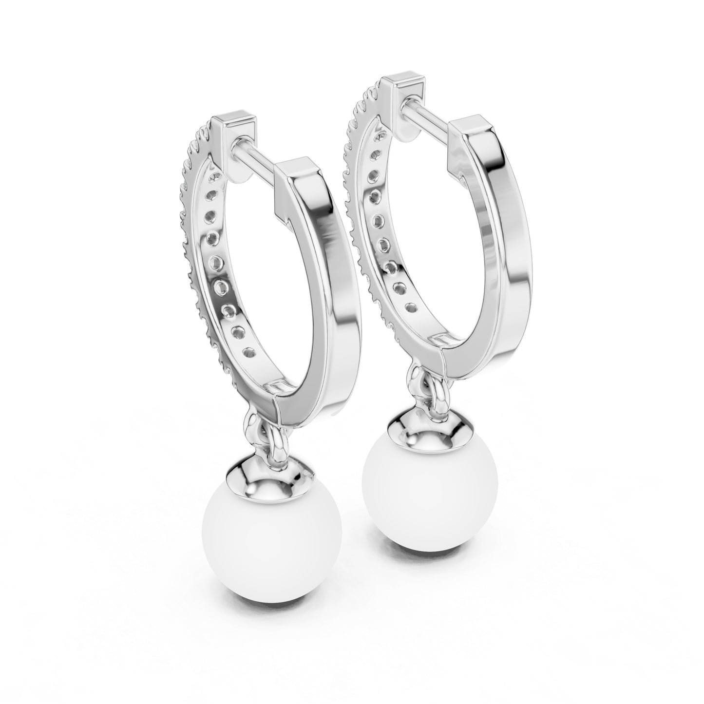 14K White Gold Round Cut Diamond Earrings for Women | Engagement Jewellery | Pure Carat