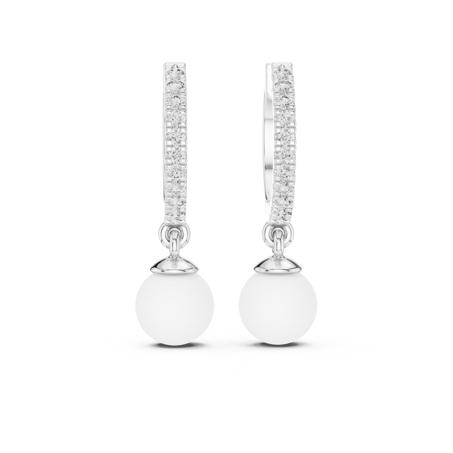 14K White Gold Round Cut Diamond Earrings for Women | Engagement Jewellery | Pure Carat