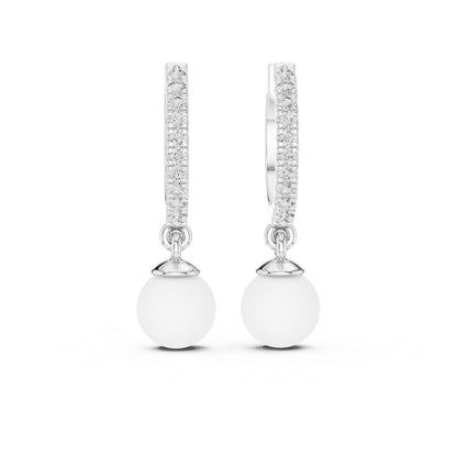 14K White Gold Round Cut Diamond Earrings for Women | Engagement Jewellery | Pure Carat