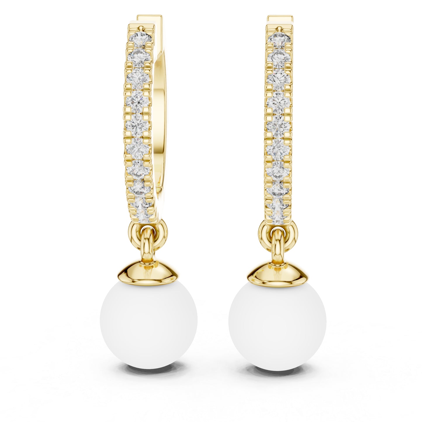 14K White Gold Round Cut Diamond Earrings for Women | Engagement Jewellery | Pure Carat