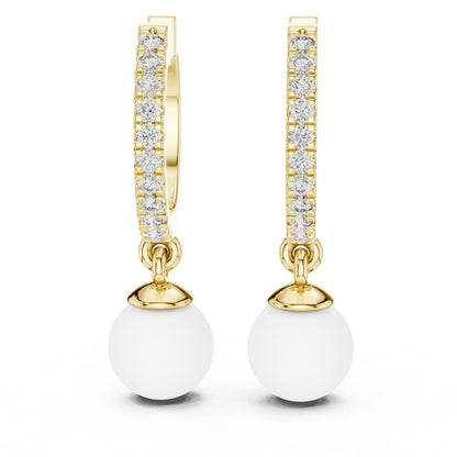 14K White Gold Round Cut Diamond Earrings for Women | Engagement Jewellery | Pure Carat