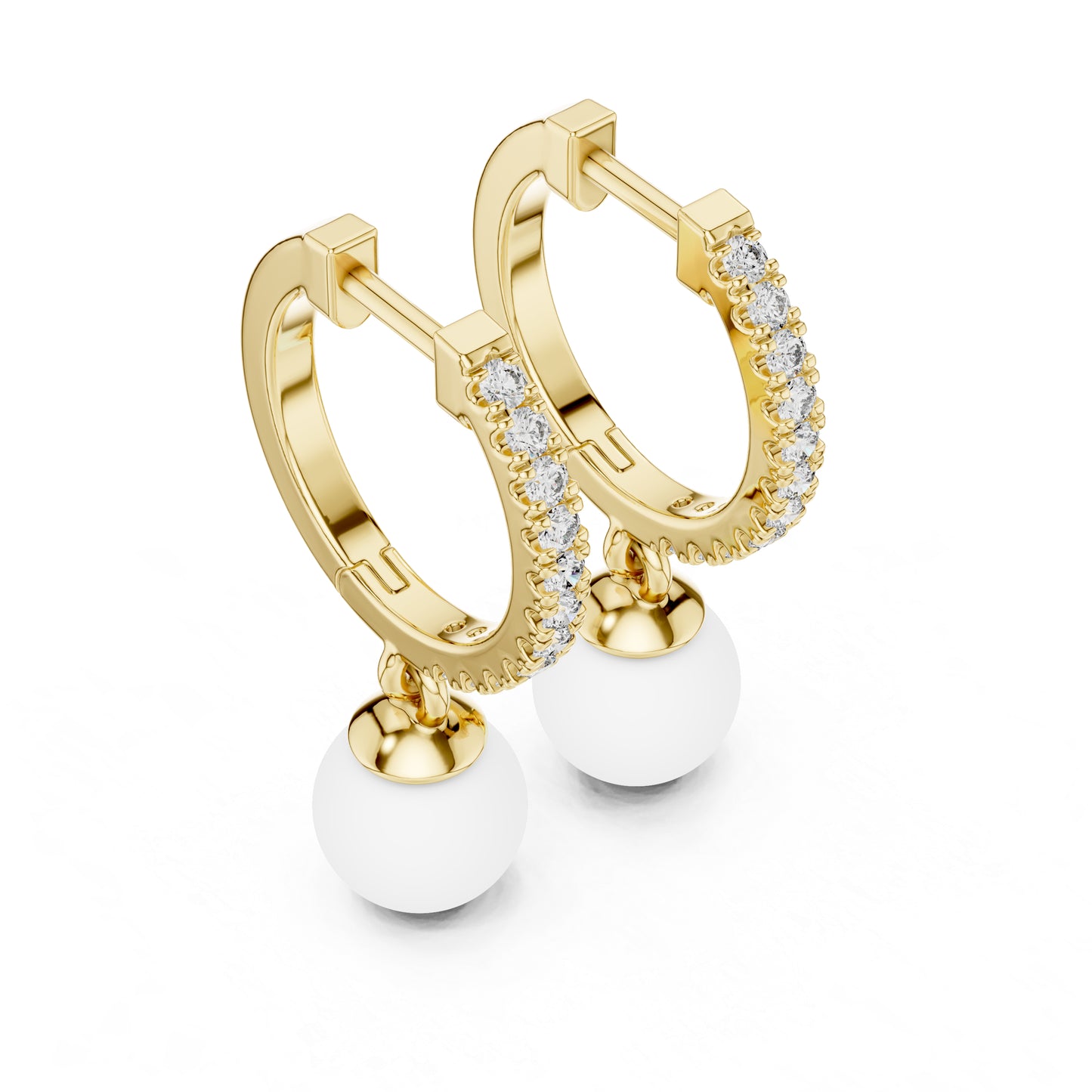 14K White Gold Round Cut Diamond Earrings for Women | Engagement Jewellery | Pure Carat