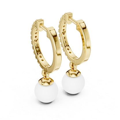 14K White Gold Round Cut Diamond Earrings for Women | Engagement Jewellery | Pure Carat