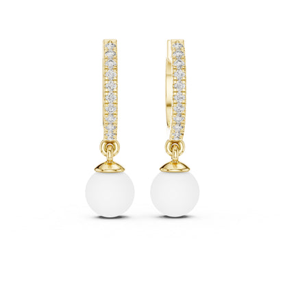 14K White Gold Round Cut Diamond Earrings for Women | Engagement Jewellery | Pure Carat