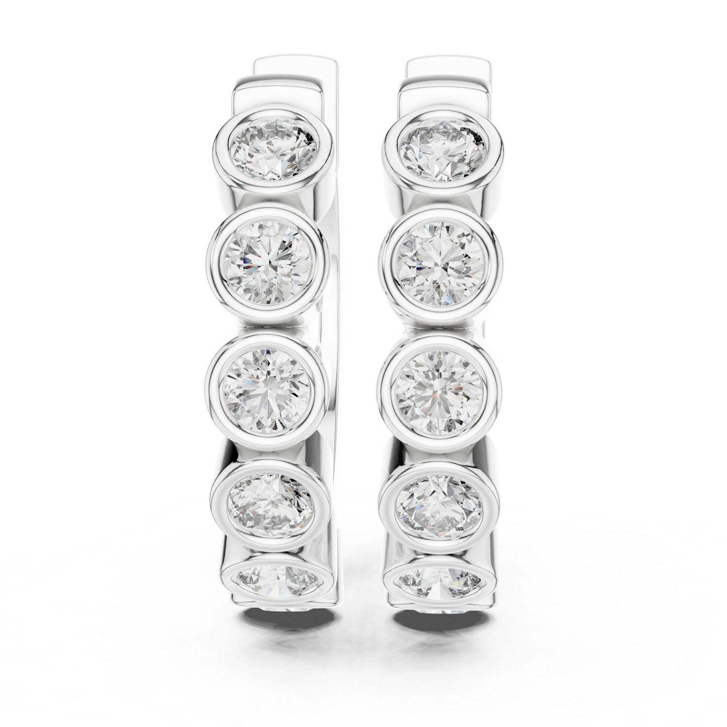 18K Rose Gold Office Wear Earrings with Round Lab-Grown Diamonds for Women | Pure Carat