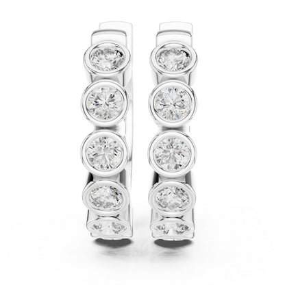 18K Rose Gold Office Wear Earrings with Round Lab-Grown Diamonds for Women | Pure Carat
