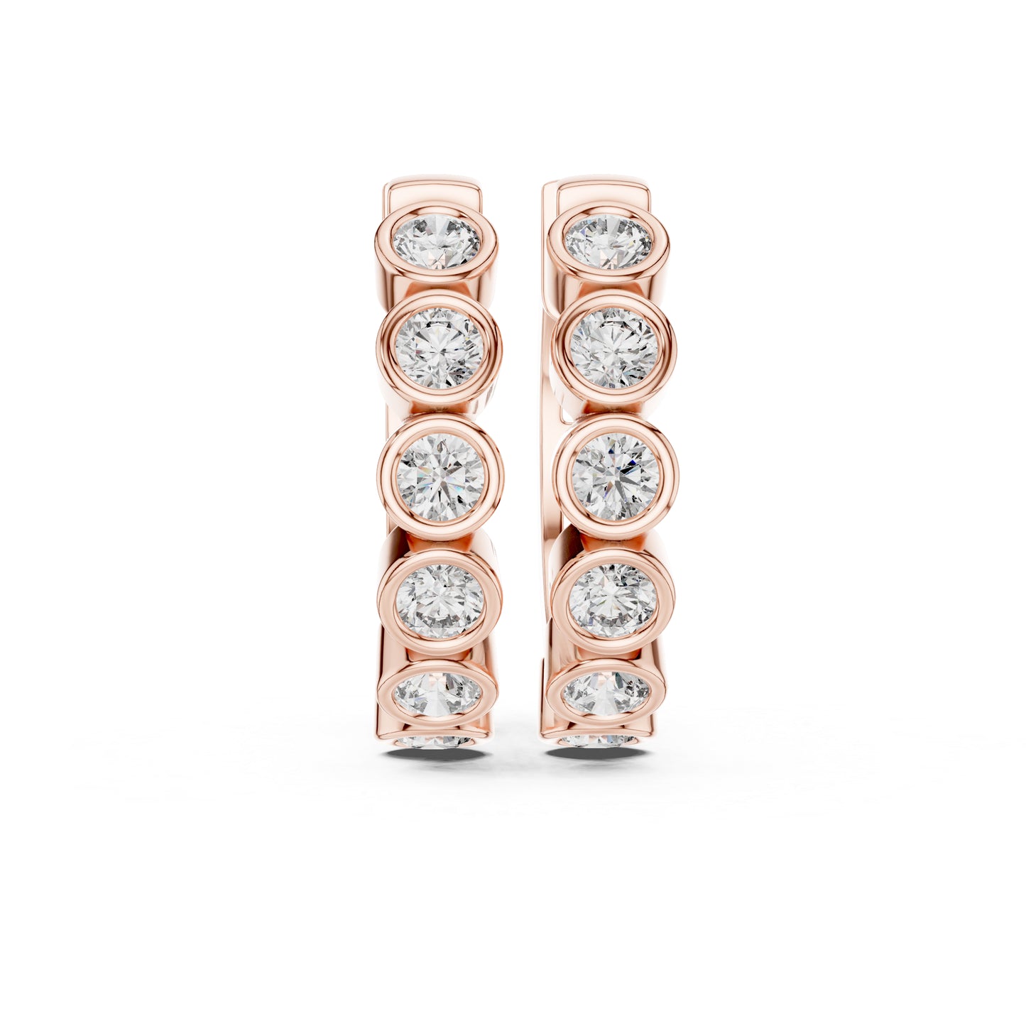 18K Rose Gold Office Wear Earrings with Round Lab-Grown Diamonds for Women | Pure Carat