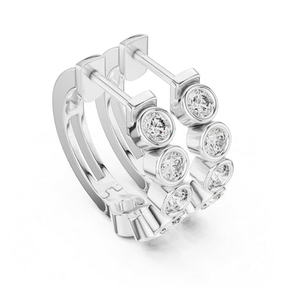 18K Rose Gold Office Wear Earrings with Round Lab-Grown Diamonds for Women | Pure Carat