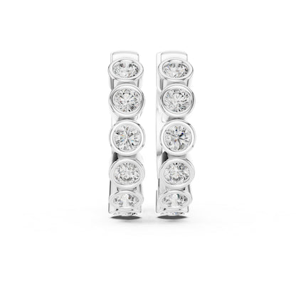18K Rose Gold Office Wear Earrings with Round Lab-Grown Diamonds for Women | Pure Carat