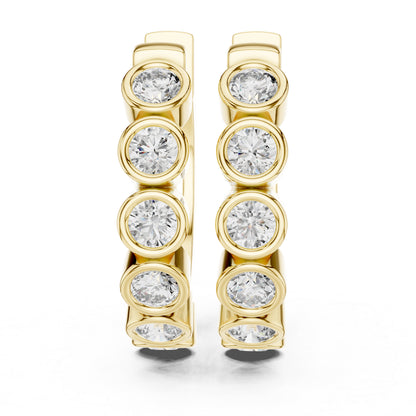 18K Rose Gold Office Wear Earrings with Round Lab-Grown Diamonds for Women | Pure Carat
