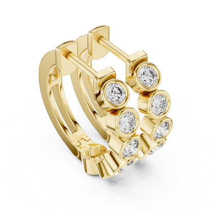 18K Rose Gold Office Wear Earrings with Round Lab-Grown Diamonds for Women | Pure Carat