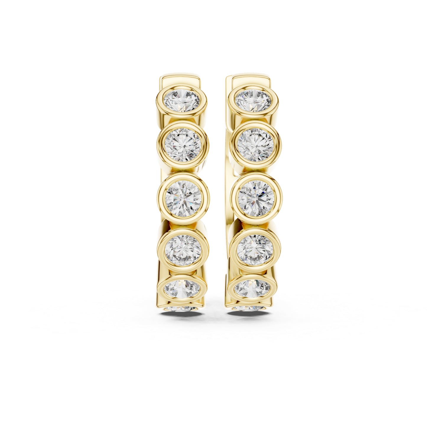18K Rose Gold Office Wear Earrings with Round Lab-Grown Diamonds for Women | Pure Carat
