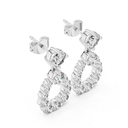14K Yellow Gold Bridal Drop Earrings with Round Lab-Grown Diamonds for Women | Pure Carat
