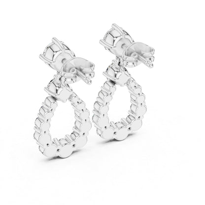 14K Yellow Gold Bridal Drop Earrings with Round Lab-Grown Diamonds for Women | Pure Carat