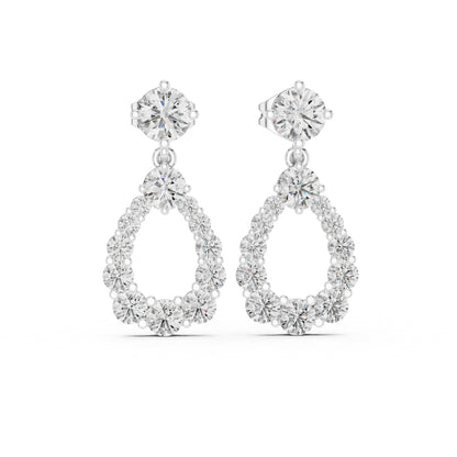 14K Yellow Gold Bridal Drop Earrings with Round Lab-Grown Diamonds for Women | Pure Carat