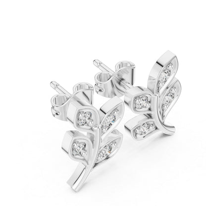Pure Carat 18K Yellow Gold Round Cut Lab-Grown Diamond Drop Earrings for Women