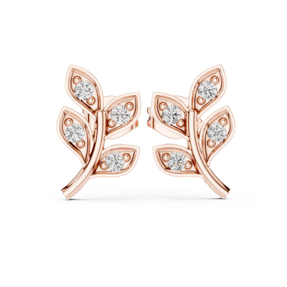 Pure Carat 18K Yellow Gold Round Cut Lab-Grown Diamond Drop Earrings for Women